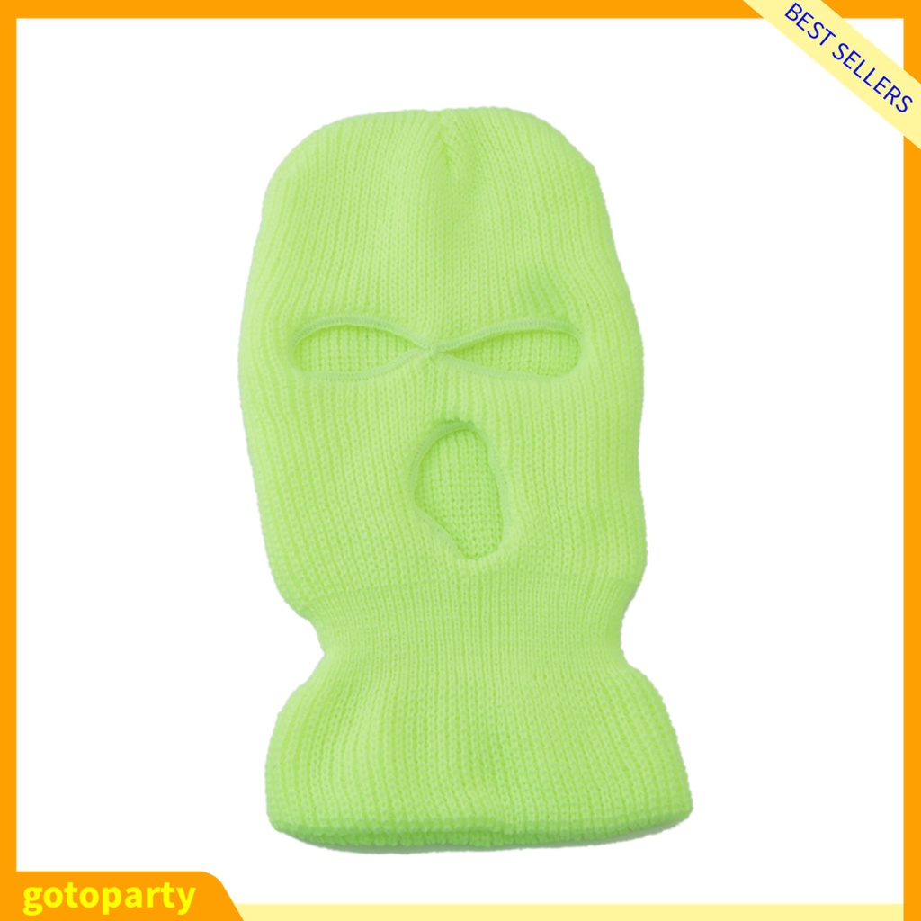 Mũ len trùm đầu màu trơn thiết kế 3 lỗ độc đáo