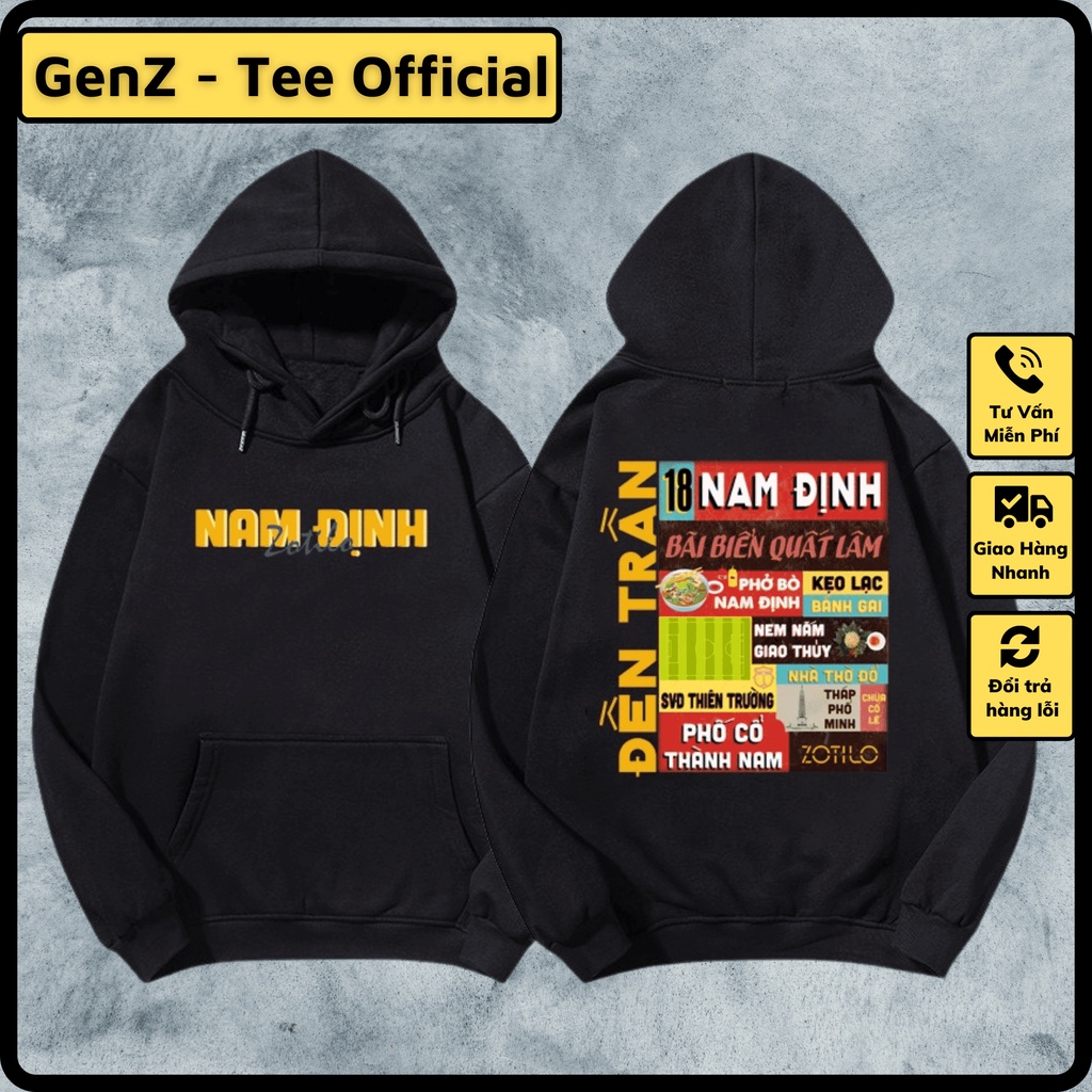 Áo Hoodie Nỉ Local Brand Tỉnh Nam Định, Áo Hoodie 63 Tỉnh Thành Nam Nữ Form Rộng Unisex Genz Cá Tính