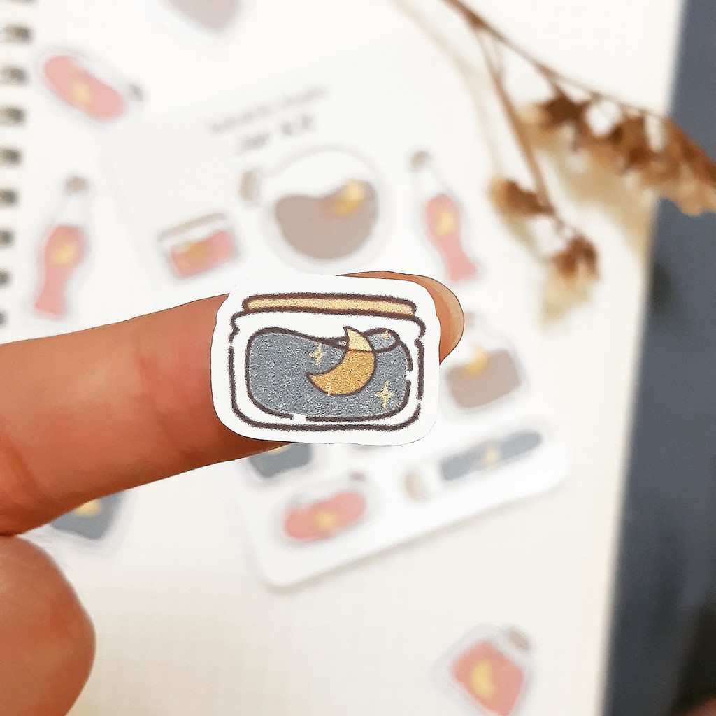 Tờ Bullet Journal/ planner sticker trang tr&iacute;: Jar kit