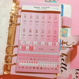 Phụ kiện sổ planner - Set 8 tấm sticker hình dán ghi chú cho sổ bullet journal planner và sổ còngu
