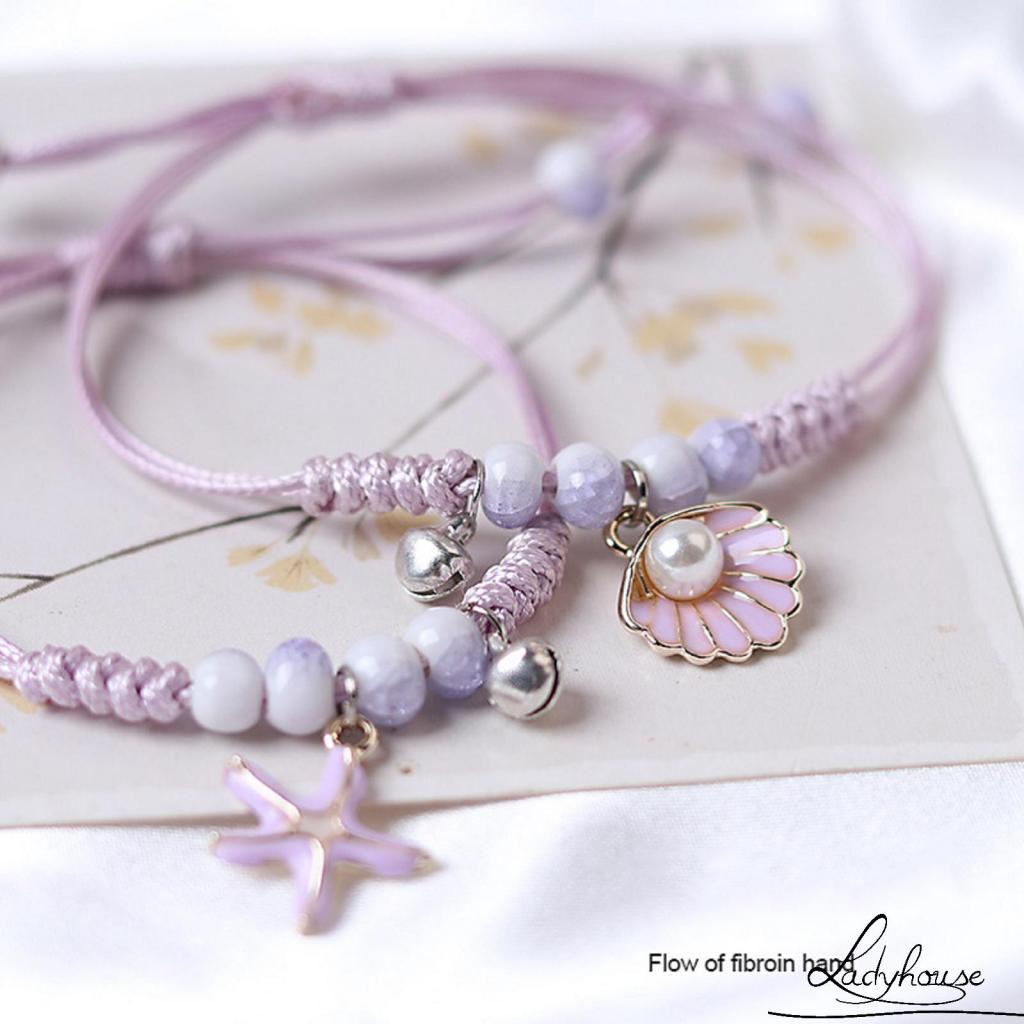 Vòng đeo tay chuỗi hạt hình sao biển/ vỏ sò dễ thương đơn giản thời trang cho nữ