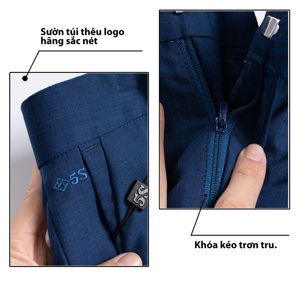 Quần Âu Nam 5S Họa Tiết Màu Tím Than Sáng, Dáng Ôm Vừa, Chất Liệu Ít Nhăn, Thoáng Mát, Thấm Hút Nhẹ (QAU0408S1TTS) | BigBuy360 - bigbuy360.vn