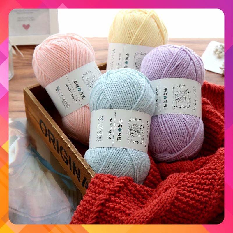 Len Yaoh 100g sợi 3mm - Len wool thực vật - Mềm, xốp, nhẹ, giữ ấm tốt