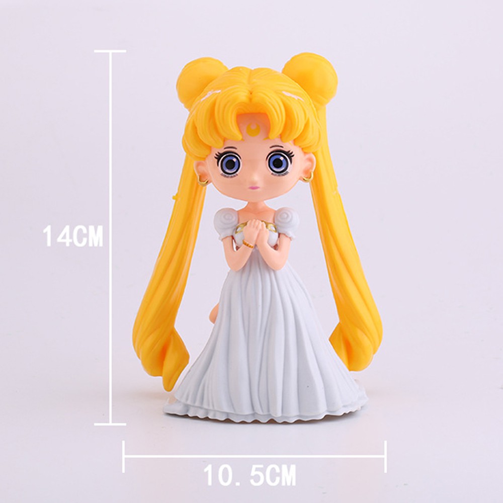 Đồ chơi mô hình thủy thủ Mặt Trăng Sailor Moon Anime Chibi dễ thương cao 14 cm làm sưu tập, trưng bày, trang trí New4all