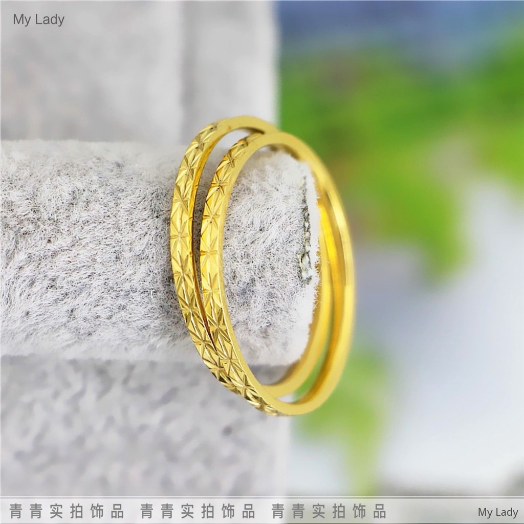 【Non-Không Phai Màu】 Nhẫn Thép Titan Hình Đồng Hồ Đo Tốc Độ Cao Dễ Cài Đặt Cho Cặp Đôi【My Lady】