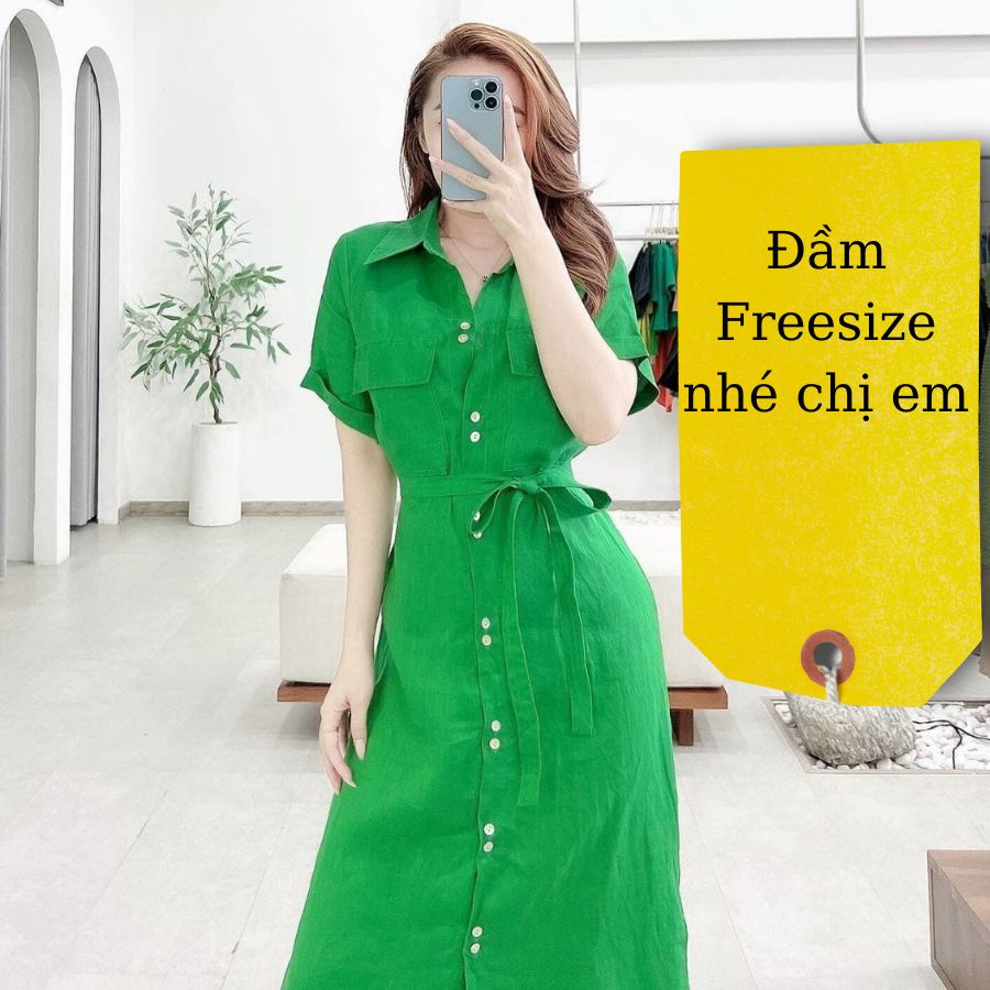 Bigsize nữ đầm dài dự tiệc NER.VN đầm sơ mi bigsize đơn giản dễ mặc tôn dáng sáng da sản xuất tại xưởng chuyên sỉ đầm