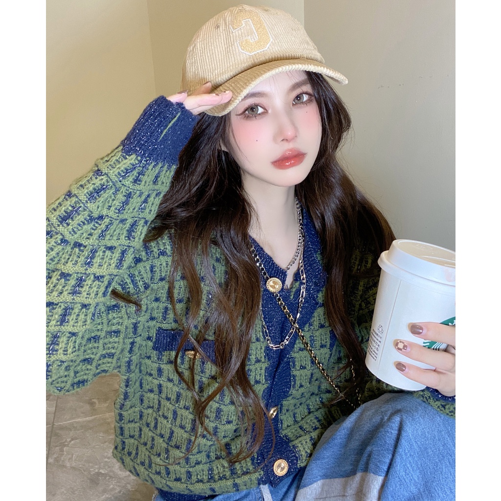 Cocory vn Áo Cardigan Dệt Kim Tay Dài Phong Cách Thời Trang Retro Dành Cho Nữ