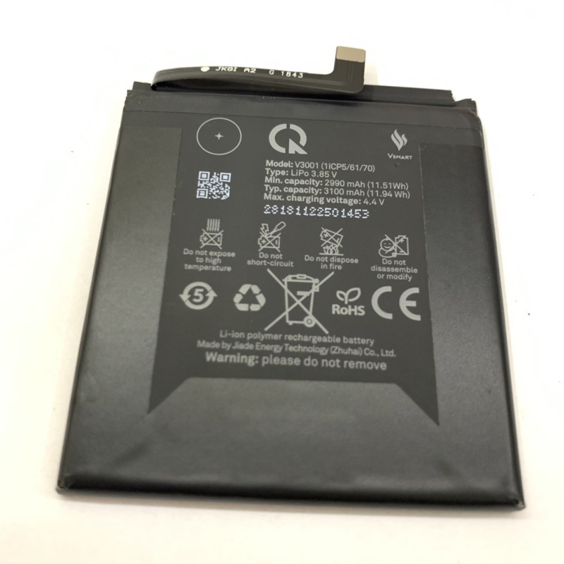 Pin Vsmart Active 1 zin new hãng .model V3001