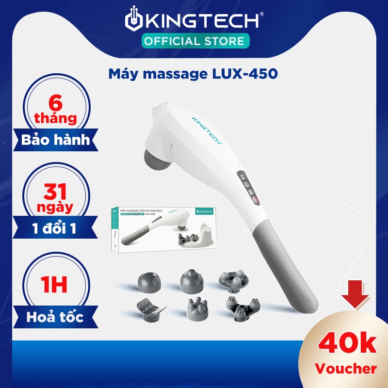 Máy Massage Cầm Tay Đa Năng Cao Cấp KINGTECH LUX-450 - Máy Đấm Lưng Dành Cho Phụ Nữ, Người Trung Cao Tuổi - BH 6 Tháng