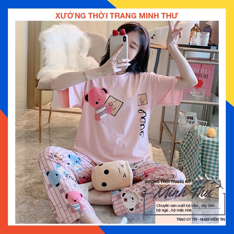 Đồ bộ nữ mặc nhà . thời trang mới nhất - Chất liệu Cotton cao cấp - (  TNQD-01 )