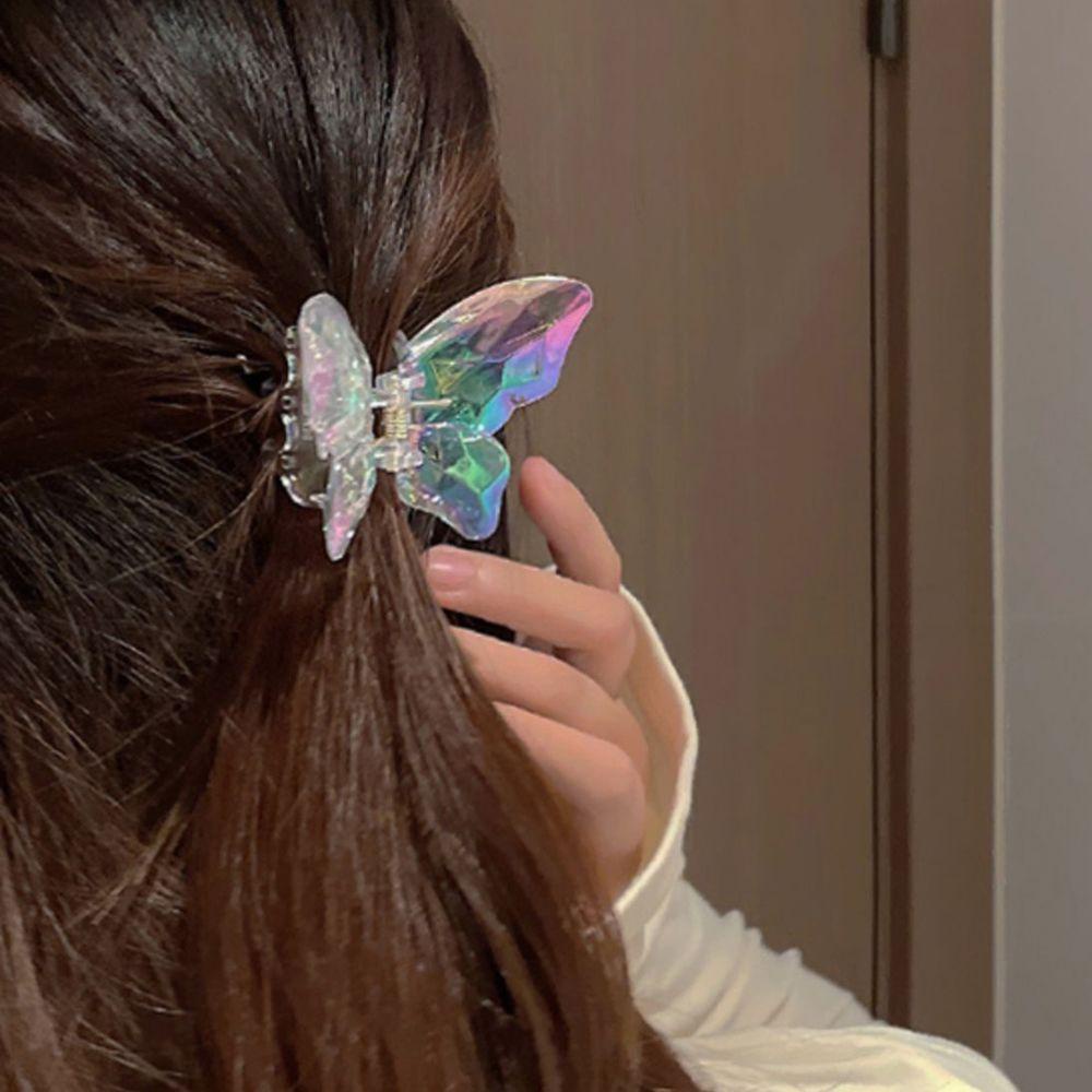 Qqmall Kẹp Tóc Hình Bướm Màu Laser Ngọt Ngào Thanh Lịch Cổ Điển Cho Nữ