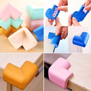 Bộ 8 xốp, mút bọc cạnh bàn giữ an toàn cho bé kèm keo dán