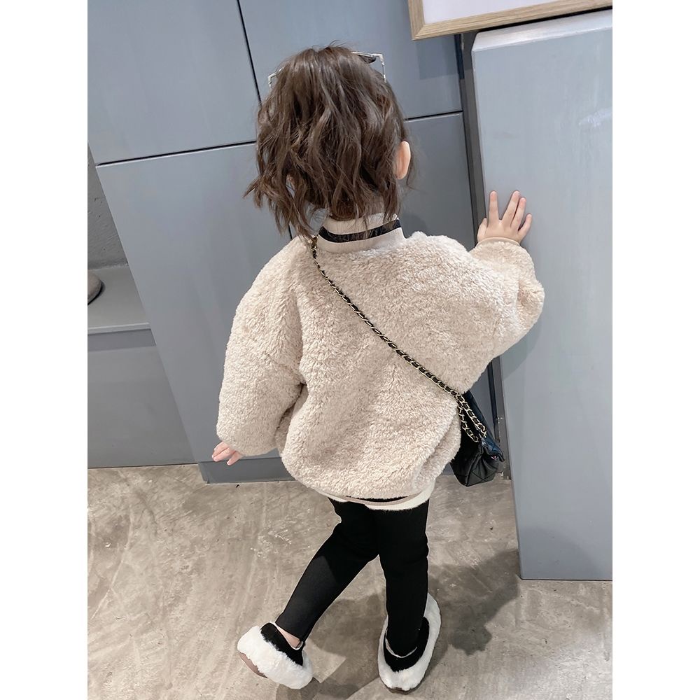 Áo Khoác Lông Cừu Dày Dặn Thời Trang Thu Đông Cho Bé Gái