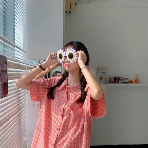 Bộ ngủ nữ Pyjama  cộc tay mặc ở nhà mùa hè phong cách Hàn Quốc chất liệu lụa kate thái cute giá rẻ  -BNN08