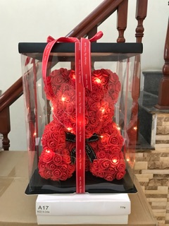 Gấu hoa tình yêu (40cm) video shop quay thật