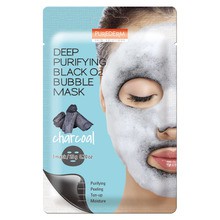 Set 5 mặt nạ sủi bọt thải độc Purederm Deep Purifying Black O2 Bubble Mask - Charcoal