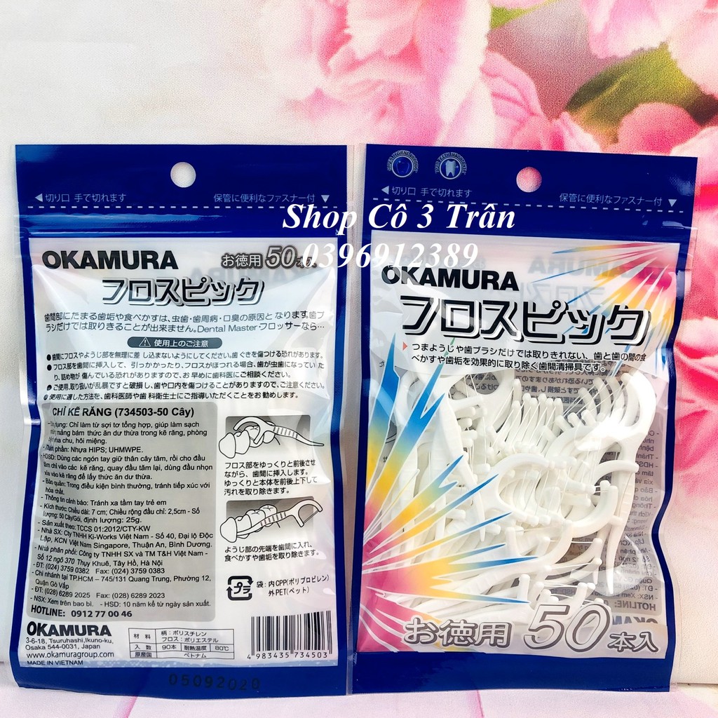 Tăm chỉ kẽ nha khoa Okamura 50 cây/ bịch chất lượng Nhật Bản - Chất lượng Nhật Bản