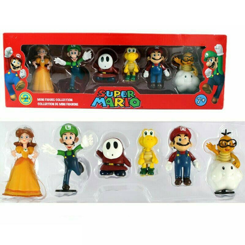 Set 6 Mô Hình Nhân Vật Game Super Mario