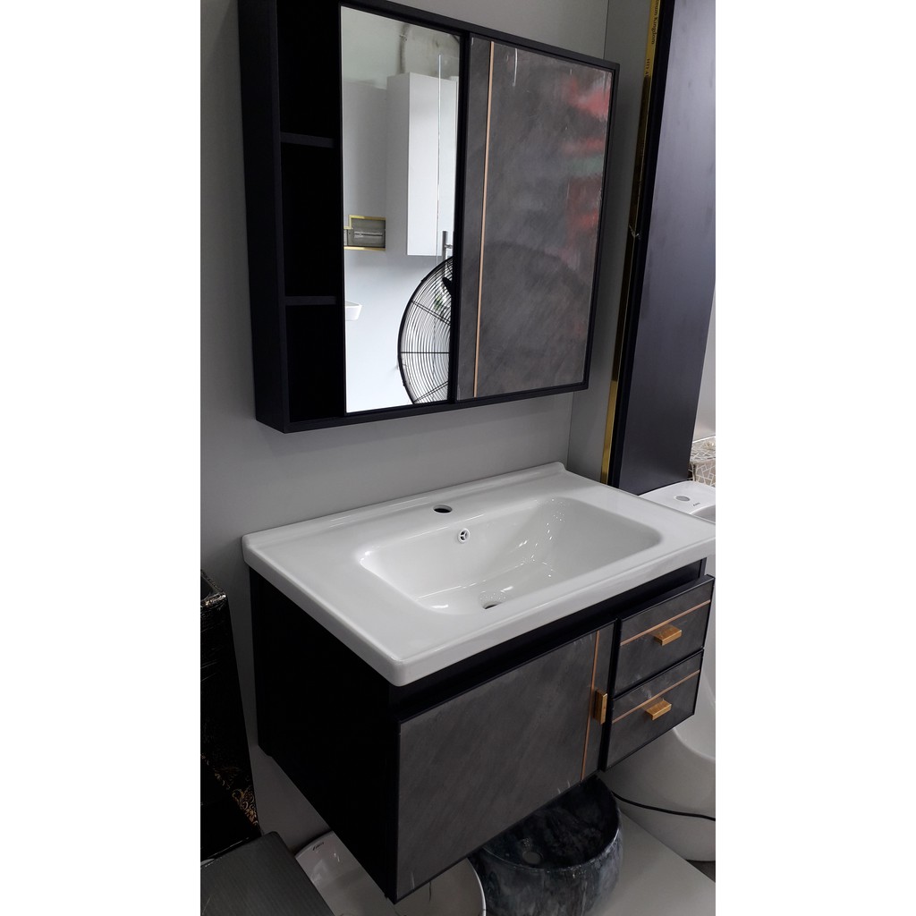 Tủ lavabo nhôm liền chậu JAVIS LT JV-04 công nghệ men Nano cao cấp, chống bám bẩn và diệt khuẩn, siêu bền..
