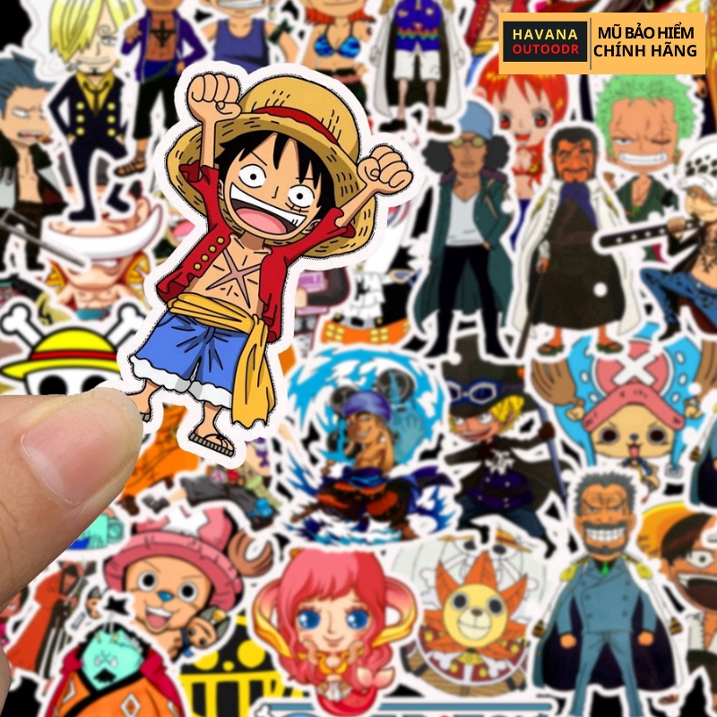 SET 10 Miếng Dán Sticker One Piece  Cute Gắn Mũ Bảo Hiểmm , Vali , Laptop , Ván Trượt .. Havana Store