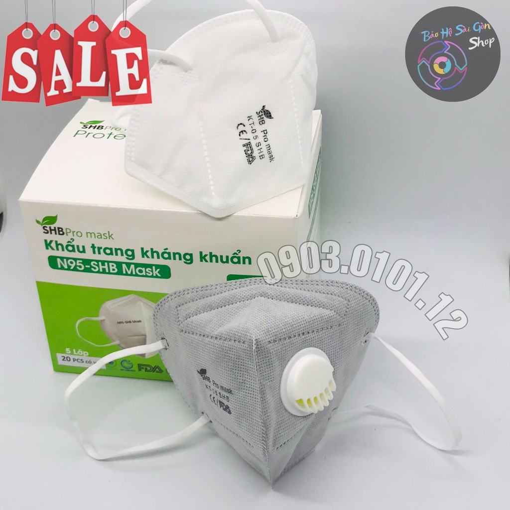 Khẩu trang N95 CÓ VAN THỞ 5 lớp lọc 95% bụi mịn PM2.5, đệm mũi, hàng Việt Nam xuất khẩu | BigBuy360 - bigbuy360.vn