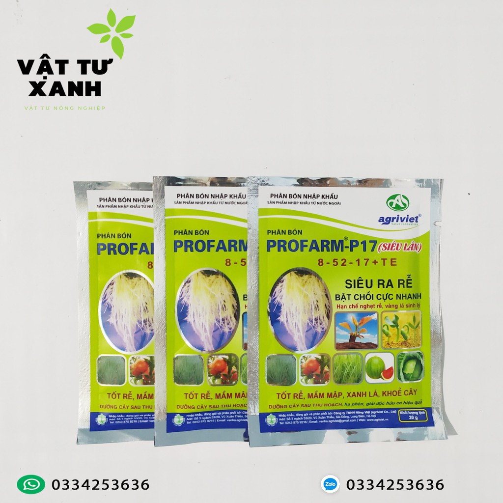 Phân bón Profarm- P17 8- 52-17 + TE siêu ra rễ, bật chồi cực nhanh