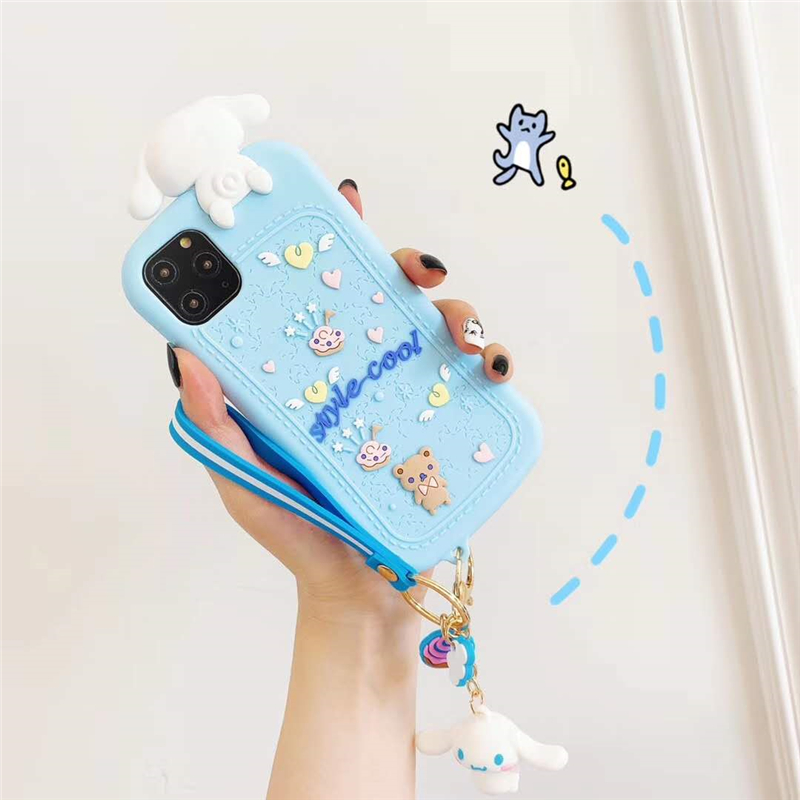 Ốp Lưng Silicone Chống Rơi Có Giá Đỡ Hình Chú Chó Đáng Yêu Cho Xiaomi Redmi Note 7 8