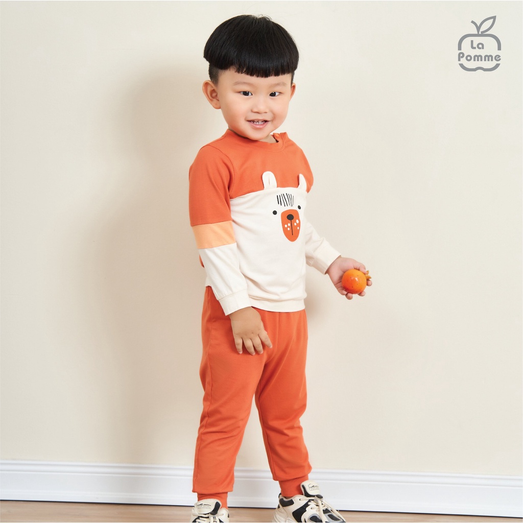 Bộ quần áo dài tay La Pomme chất liệu mềm mịn ấm áp mặc trời hơi se lạnh