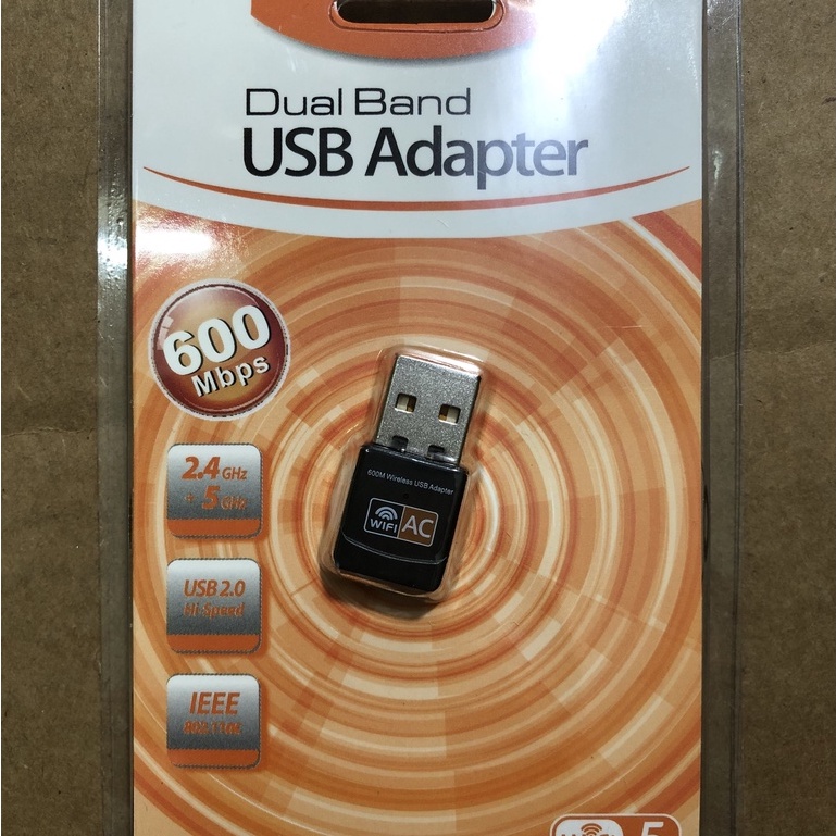 USB Wifi băng tần kép 2.4/5GHz, tốc độ tối đa 600Mbps sử dụng cho máy cây PC, laptop