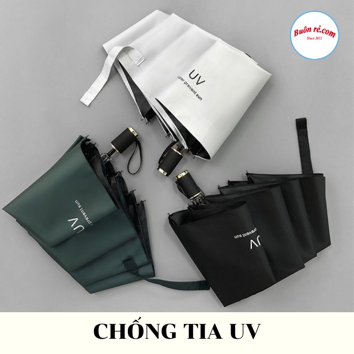 Ô gấp gọn chống tia UV - Ô dù gấp gọn tặng kèm áo mưa giấy tiện ích Br00555
