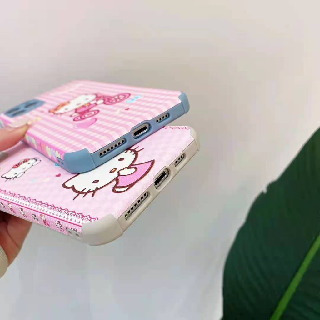 Ốp Điện Thoại Da In Hình Hello Kitty Đáng Yêu Cho Iphone 11 12 Pro Max Xs Xr 7 Plus