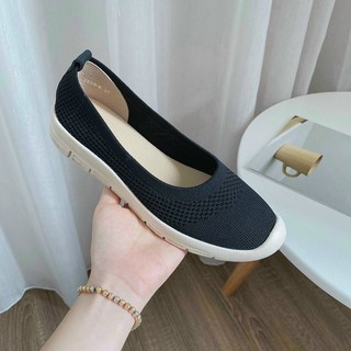 [ẢNH THẬT SHOP CHỤP] Giày slip on len chun đế dẻo siêu êm full box