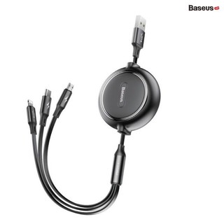 Cáp sạc dây rút 3 đầu Baseus Golden Loop 3 in 1 Elastic