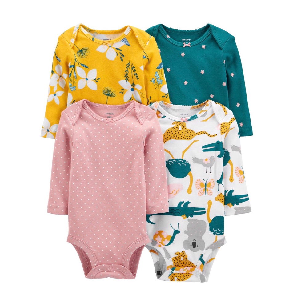 {Sz 3-6m} Body chip Carter dài tay xuất xịn