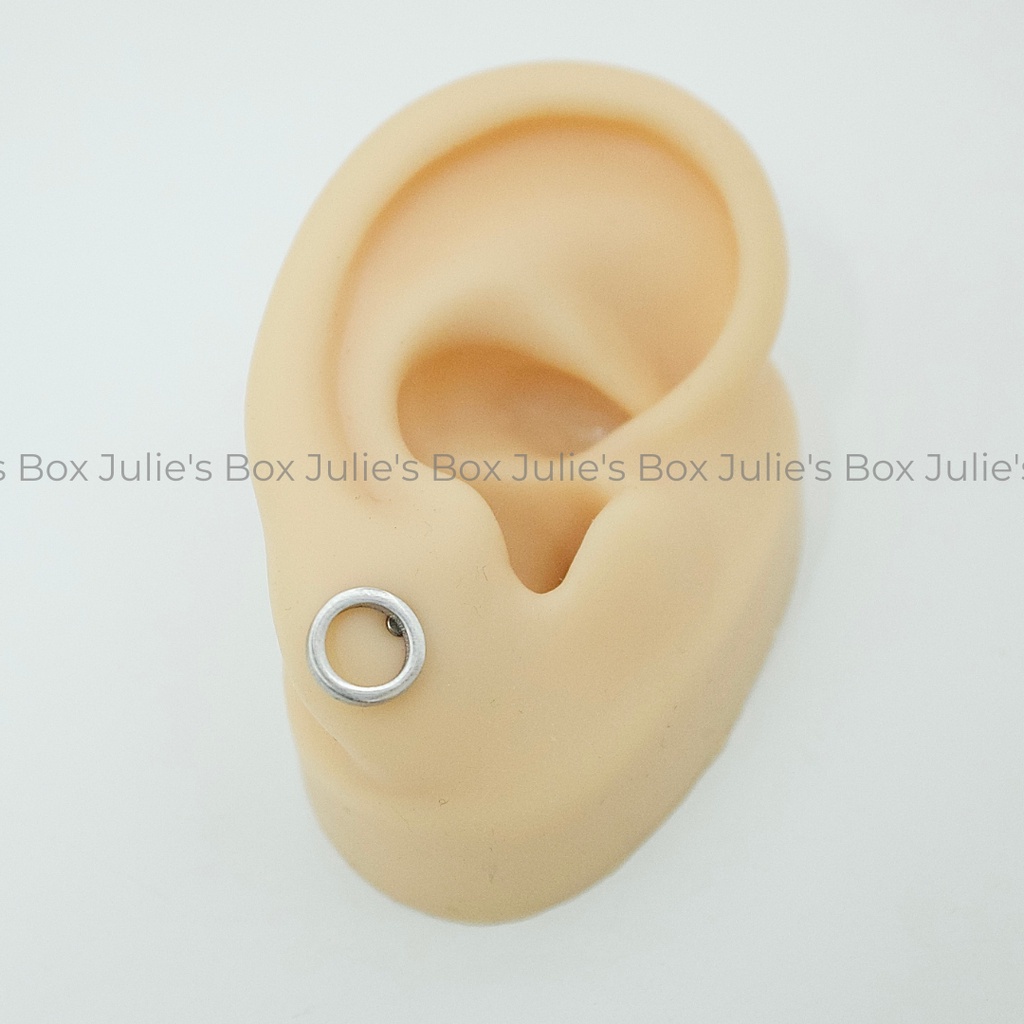 [1 Chiếc] Khuyên Tai Hình Học Tam Giác Vuông Tròn Rỗng Size Lớn Unisex Titan Không Đen Không Ngứa julies box 66