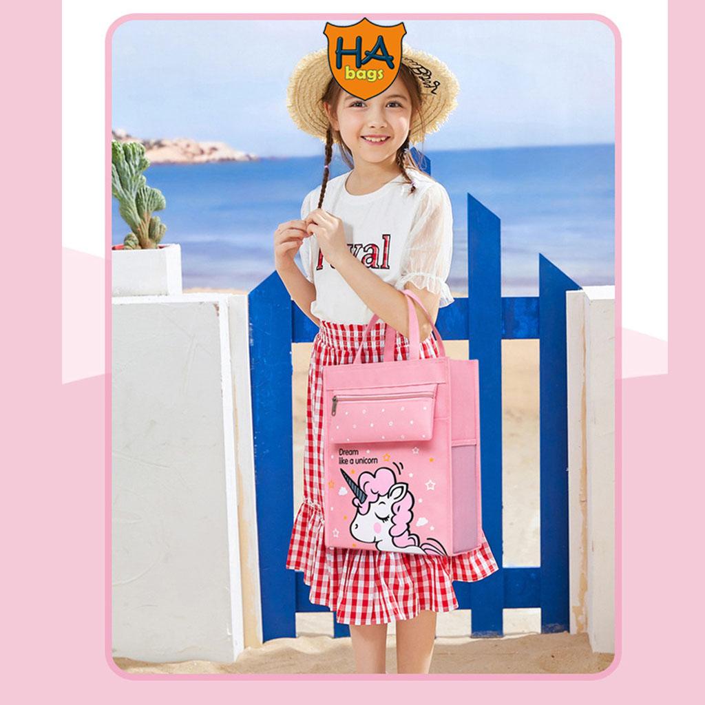 Túi xách để sách vở học thêm, học hè HABAGS cho học sinh mẫu giảo và tiểu học, kèm túi đựng bút bên ngoài HA1027