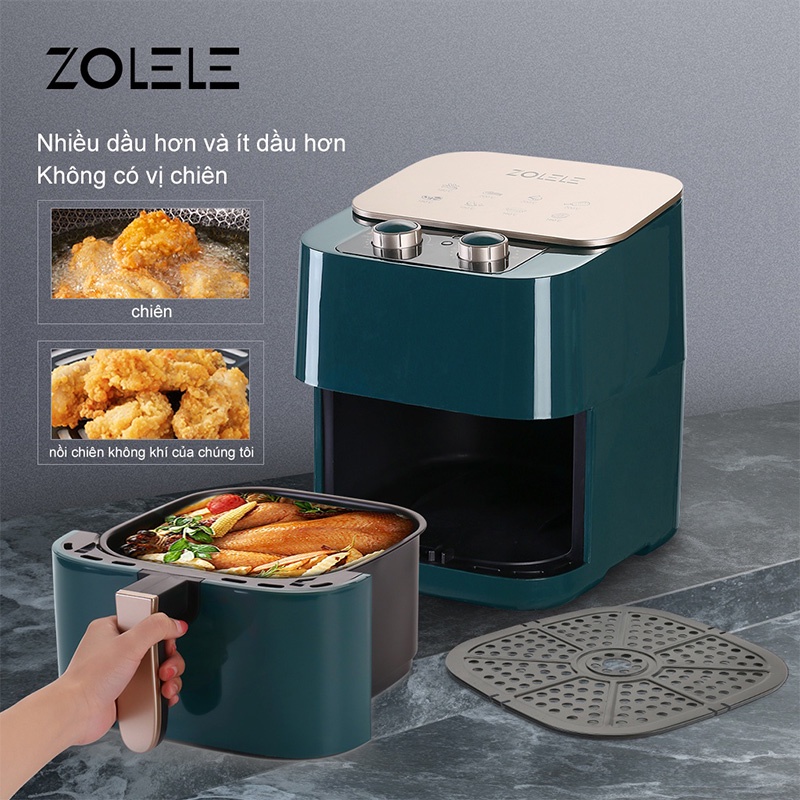 Nồi chiên không dầu ZOLELE đa năng cao cấp thiết kế mới 2022 6.5l