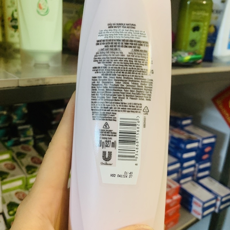 Dầu Xả Sunsilk Natural 320g SUÔN MỀM VÀ GIẢM GÃY RUNG BUNG TOẢ HƯƠNG THIÊN NHIÊN