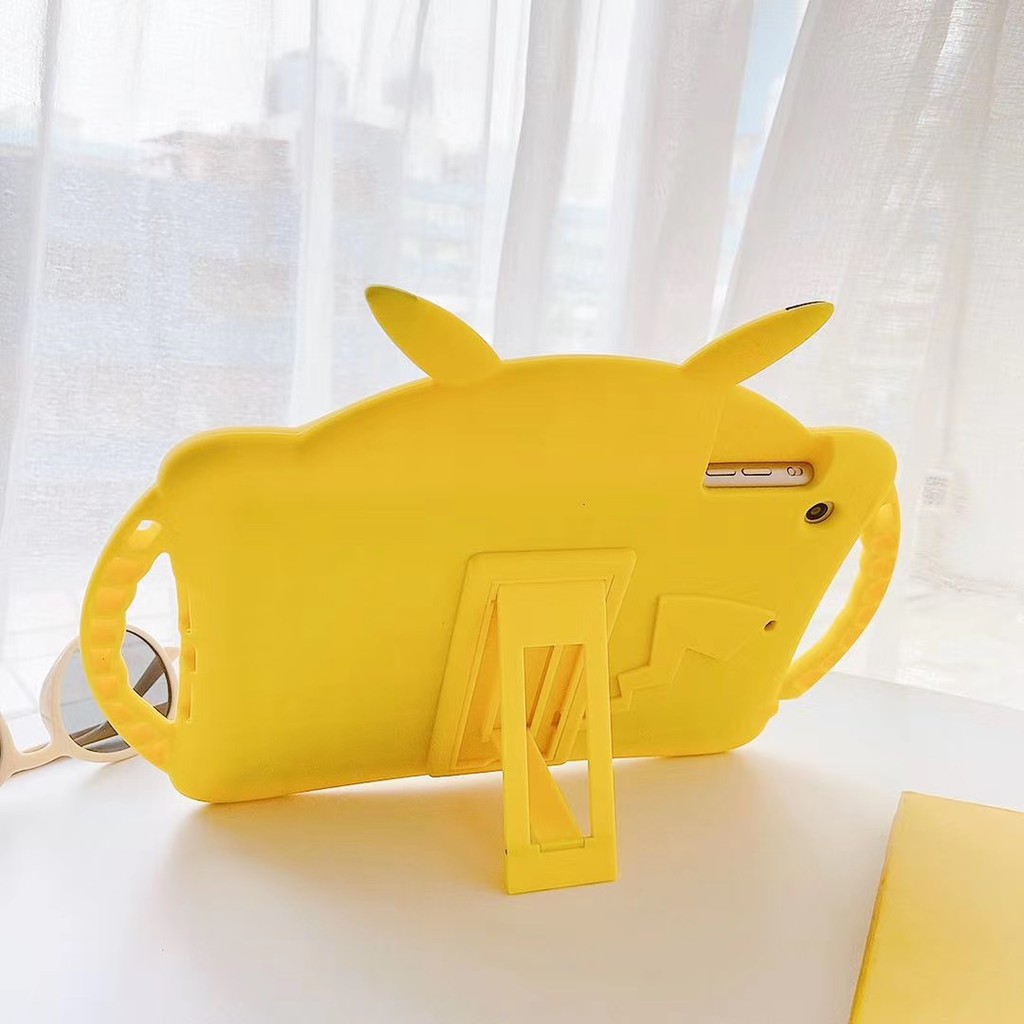 Ốp bảo vệ máy tính bảng bằng silicon dẻo kiểu hoạt hình Pikachu dễ thương cho mini12345 ipad 5/6/2017/2018/pro 9.7 10.2