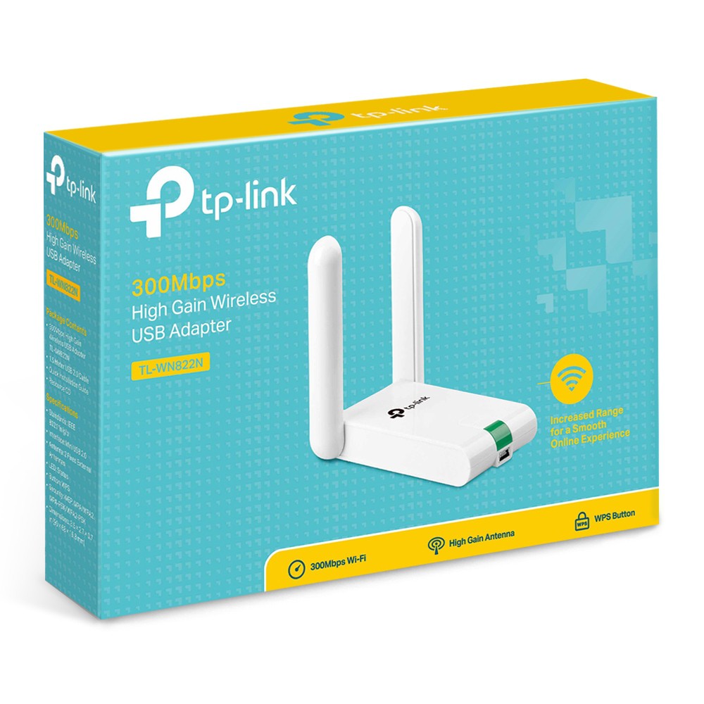 TP-Link N 300Mbps USB kết nối Wi-Fi  Độ lợi cao- TL-WN822N - Hàng Chính Hãng