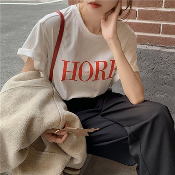 Áo thun có tay ngắn dáng rộng phong cách Hàn Quốc năm  dành cho nữ