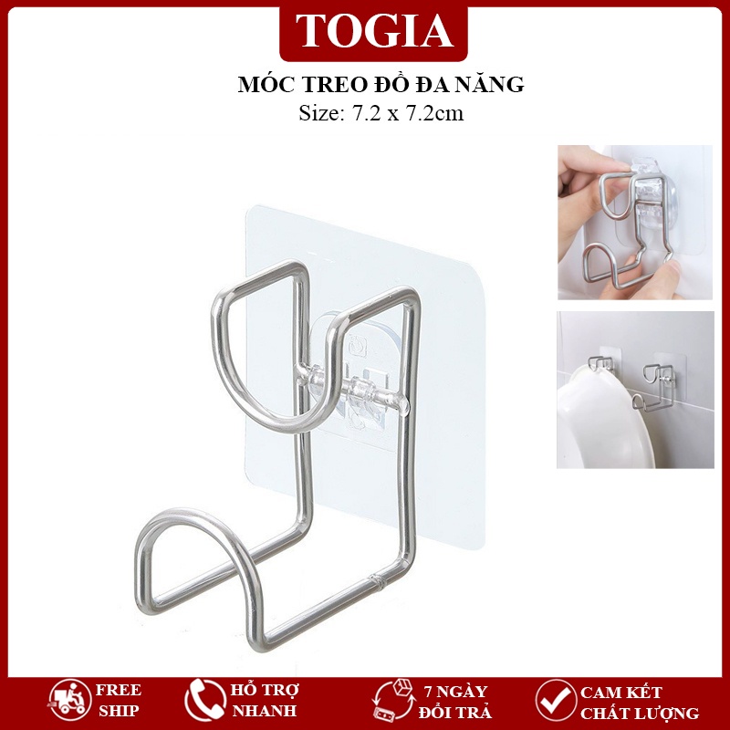 Móc Inox Dán Tường Treo Thau Chậu, Khăn, Quần Áo Treo Đồ Nhà Bếp, Nhà Tắm