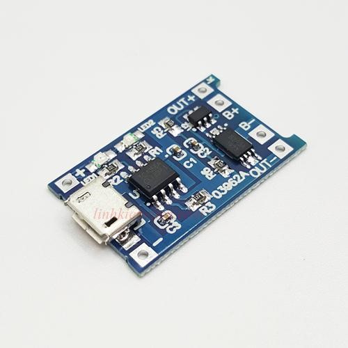 Mạch sạc pin lithium TP4056 có IC bảo vệ (jack micro)