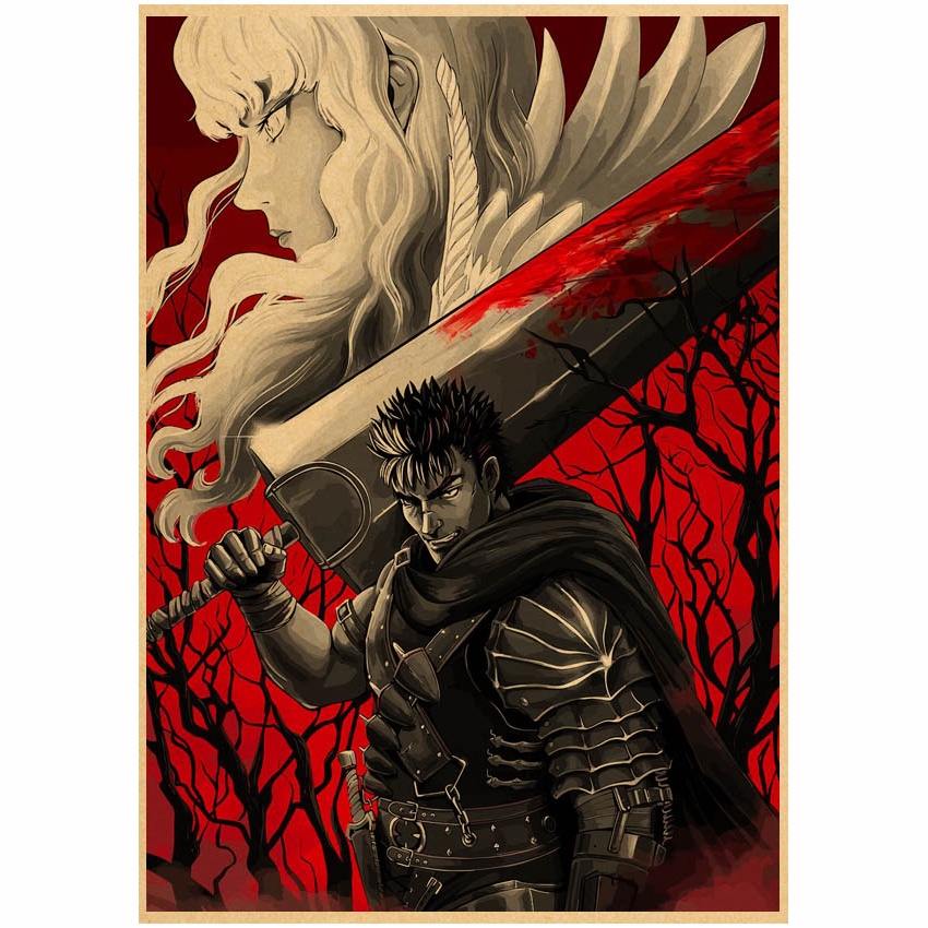 Poster Treo Tường Trang Trí In Hình Nhân Vật Hoạt Hình Berserk
