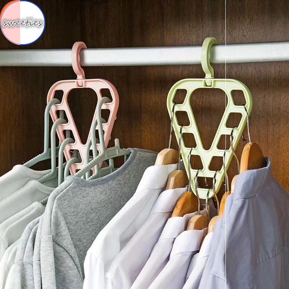 Móc nhựa treo quần áo hình tam giác có thể xoay đa năng