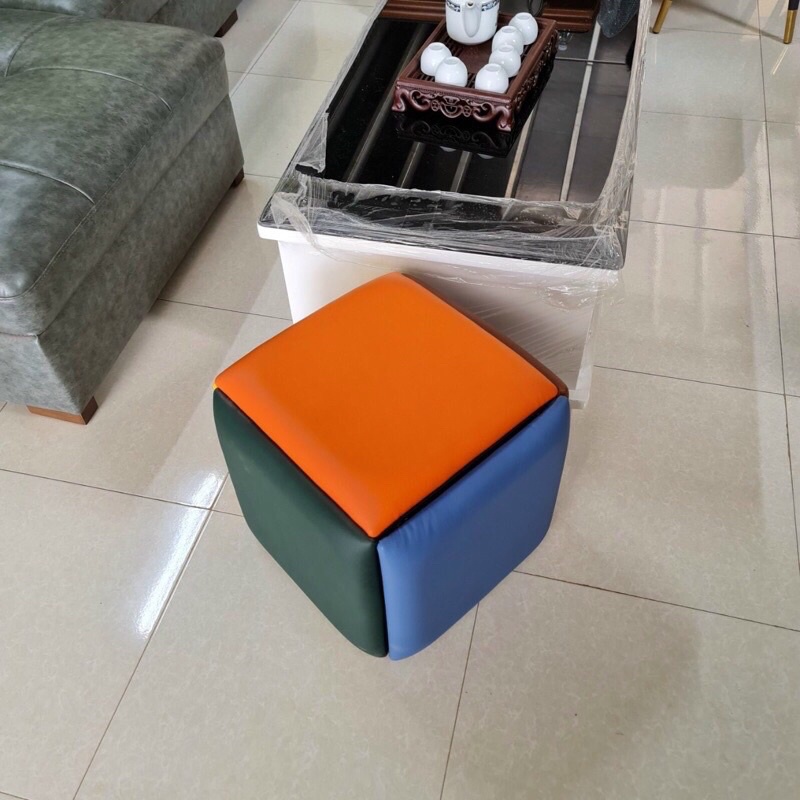 Ghế khối rubik, đôn ghế sofa gấp gọn 5 trong 1 có Bánh Xe Di Chuyển - ghế khối rubic phòng khách