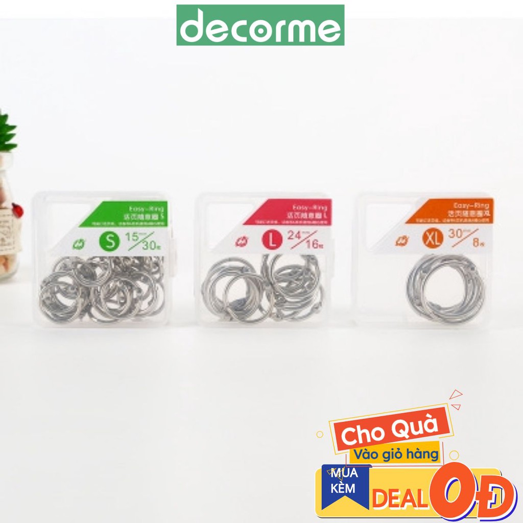 Hộp còng sắt rời 5S, phụ kiện decor, sổ planner, bullet journal, DECORME