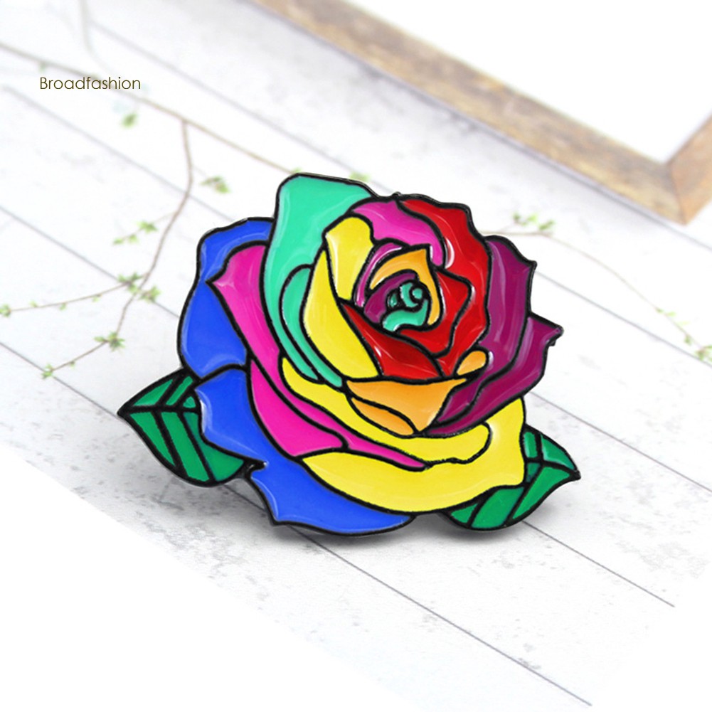 ✤XZY✤Rainbow Rose Flower Brooch Pin Gay Pride Denim Jacket Collar Backpack Badge | BigBuy360 - bigbuy360.vn