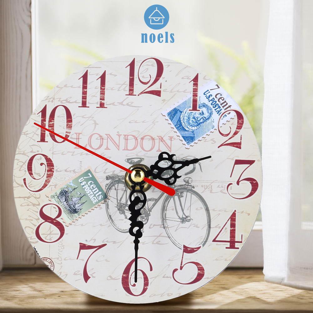 Ready Vintage Wooden Wall Clock Large Shabby Chic Rustic Kitchen Home Antique ♥noel✧Home living