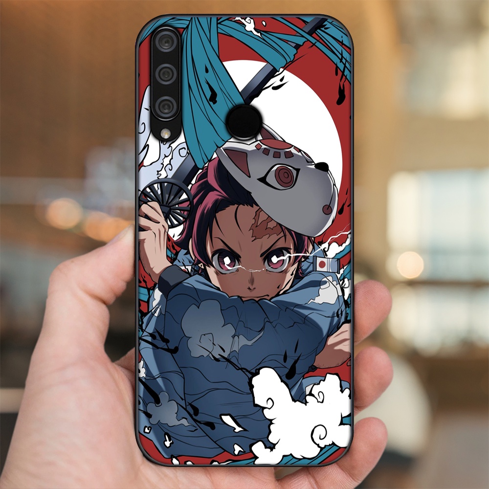 Ốp lưng Huawei Y6P viền đen in hình Tanjiro Kimetsu No Yaiba
